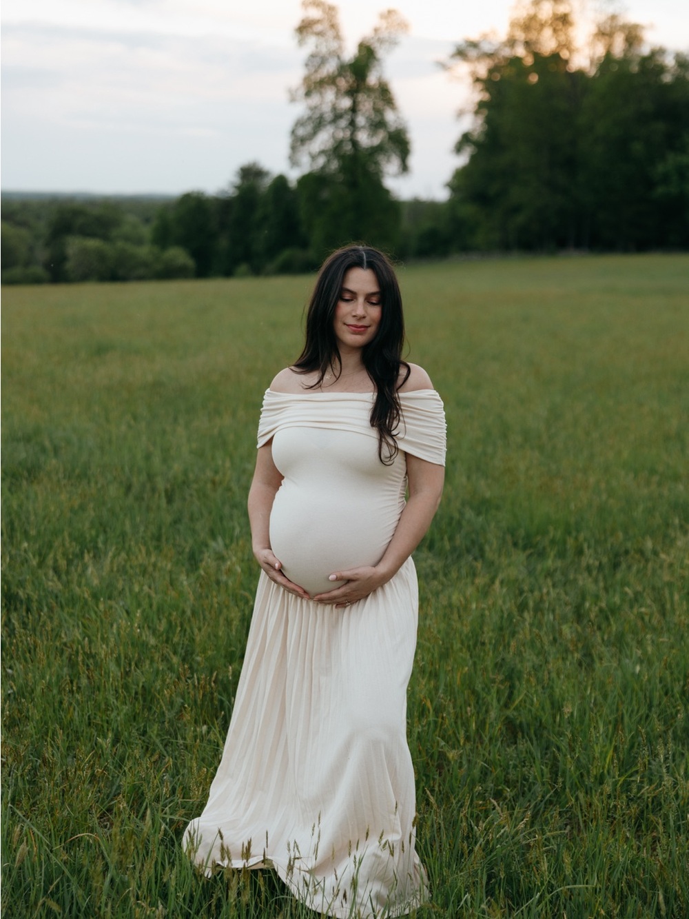 Flowy Cream Maternity Dress
